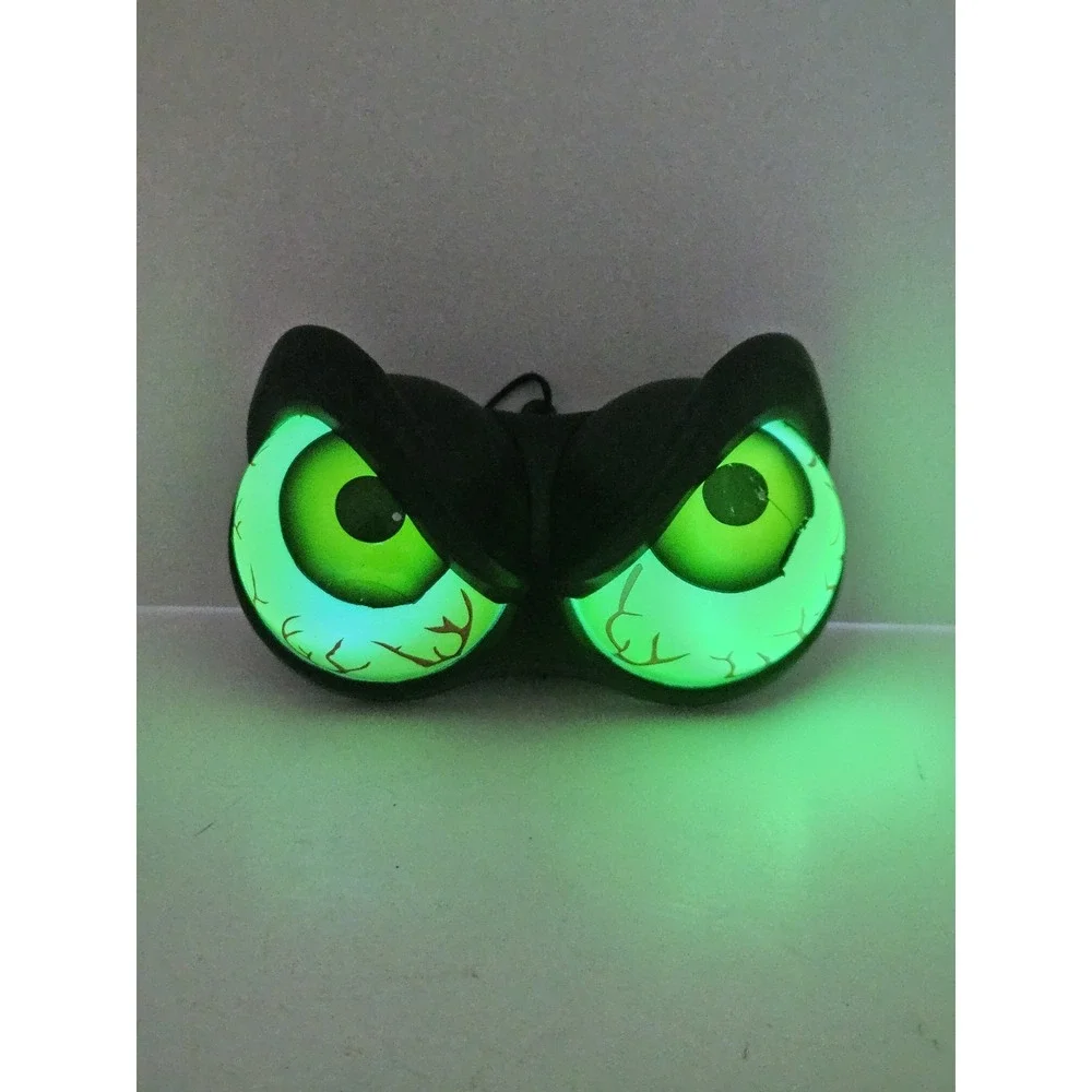 Halloween Spooky Glowing Green Peeping Eyes Light Up Tree Bush Ornament Decor